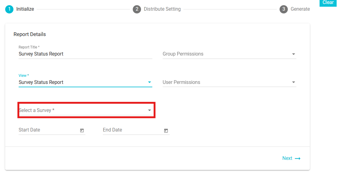 image highlighting select survey field